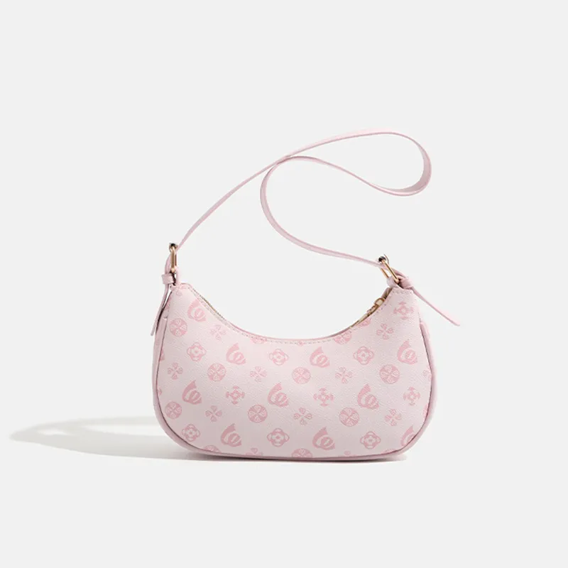 MARKANGARO PU Shoulder Bag Regular Women's Phabet Pink/Dark Brown With Plush Toy-15