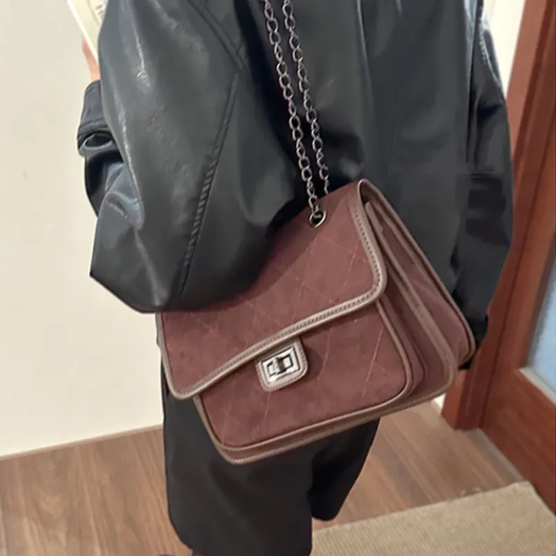 MARKANGARO PU Small Square Bag, Handbag, Shoulder Bag, Crossbody Bag Medium Size Women's Black/Brown/Coffee-2