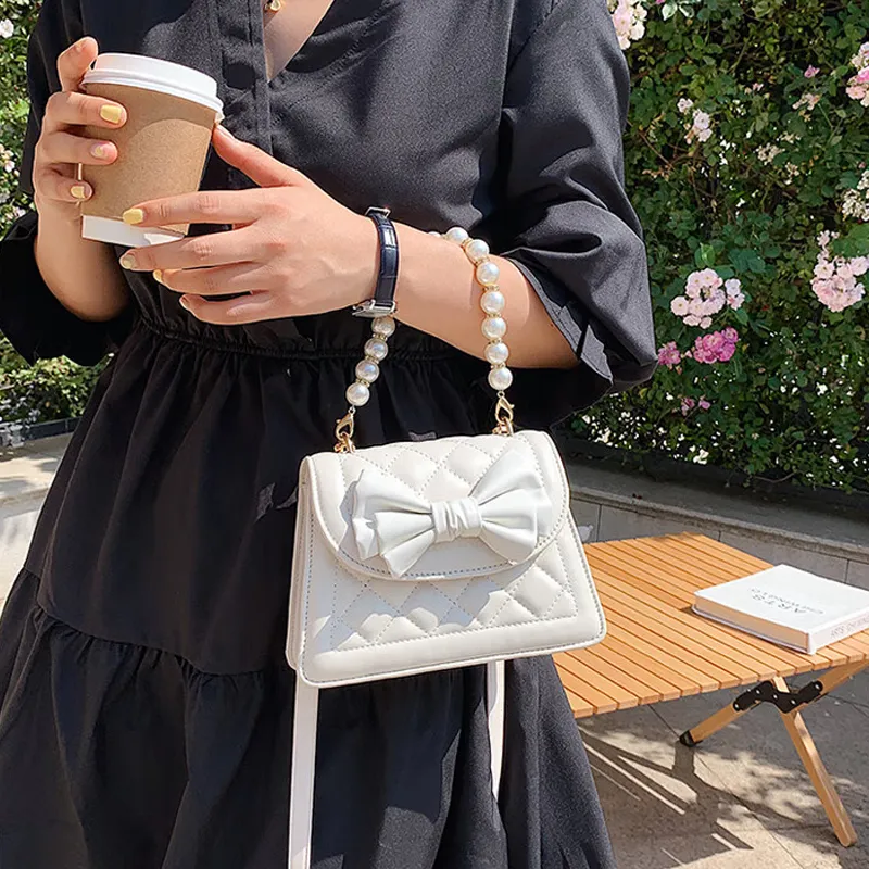 MARKANGARO PU Diamond Pattern Handbag Crossbody Bag Regular Women's White Pink Multicolor-9