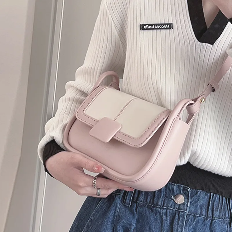 MARKANGARO PU Small Square Bag Portable Crossbody Bag Shoulder Bag Regular Women's Macaron Color Series-13