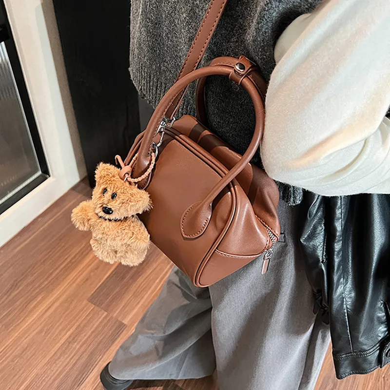 MARKANGARO Synthetic Leather Crossbody Bag Regular Women's Brown/Coffee/Black-3