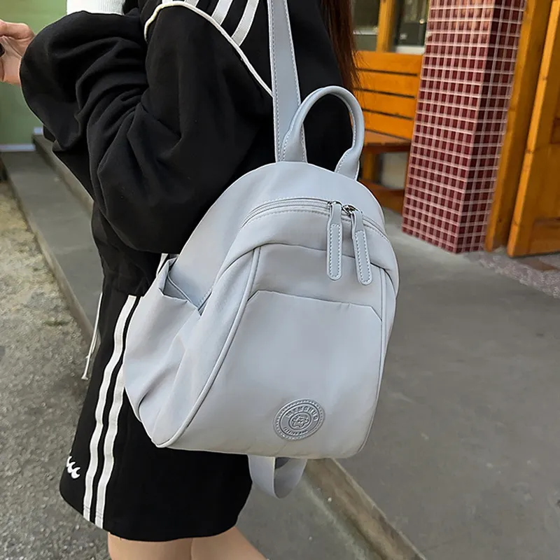 MARKANGARO Fabric Backpack Women's White/Black/Blue/Khaki/Green-9