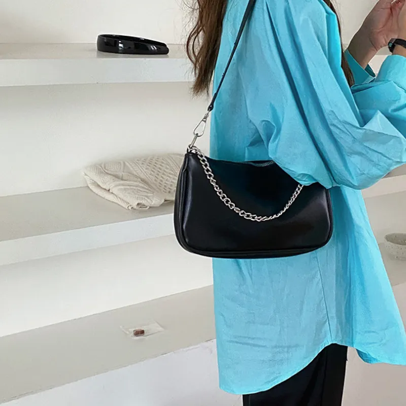 MARKANGARO Pu Small Square Bag One Shoulder Handbag Crossbody Bag Regular Women's Black-4