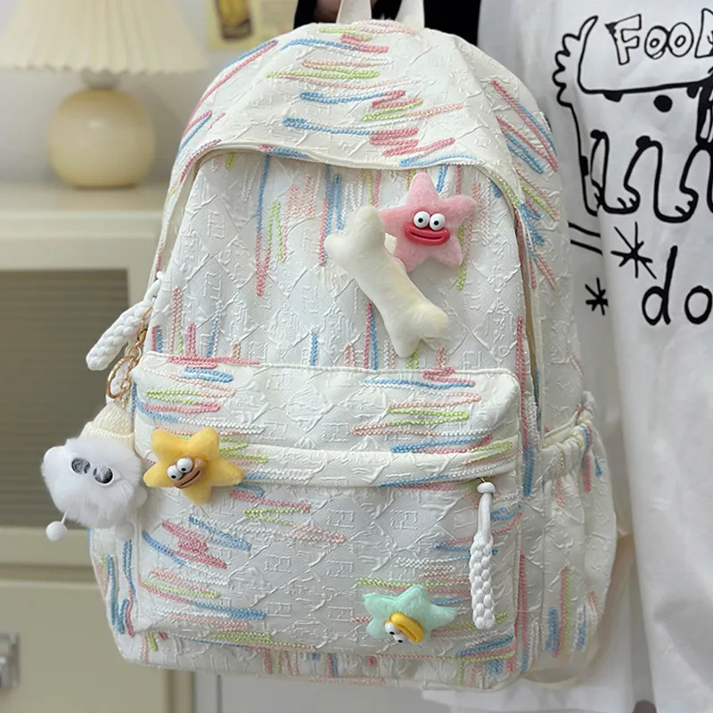 MARKANGARO Nylon Backpack Regular Women's Black/White-6