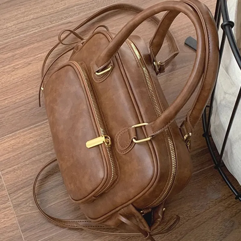 MARKANGARO Synthetic Leather Backpack Regular Women's Multicolor-18