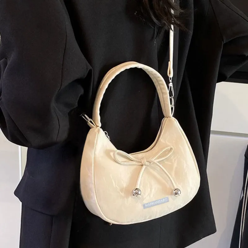 MARKANGARO Polyester Crossbody Handbag Women's White/Pink-4