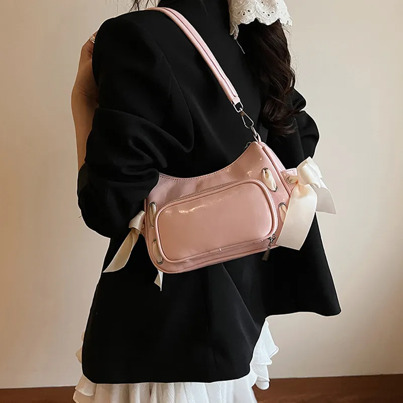 MARKANGARO PU Portable Underarm Shoulder Bag Women's Blue/Purple/Pink/Black/White-17