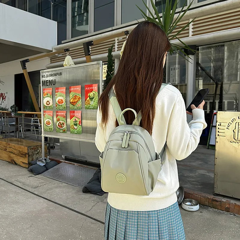 MARKANGARO Fabric Backpack Women's White/Black/Blue/Khaki/Green-20