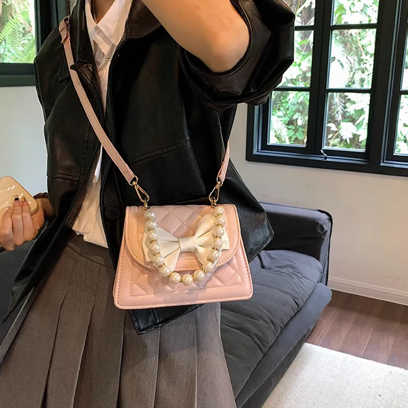 MARKANGARO PU Diamond Pattern Handbag Crossbody Bag Regular Women's White Pink Multicolor-14