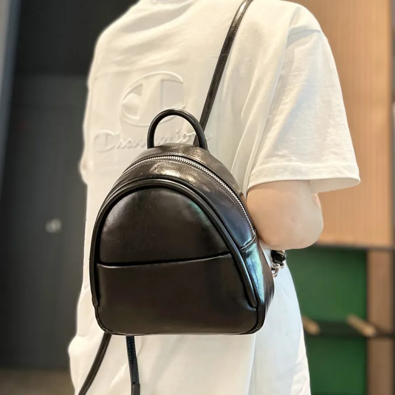 MARKANGARO PU Backpack Medium Size Unisex Brown-30
