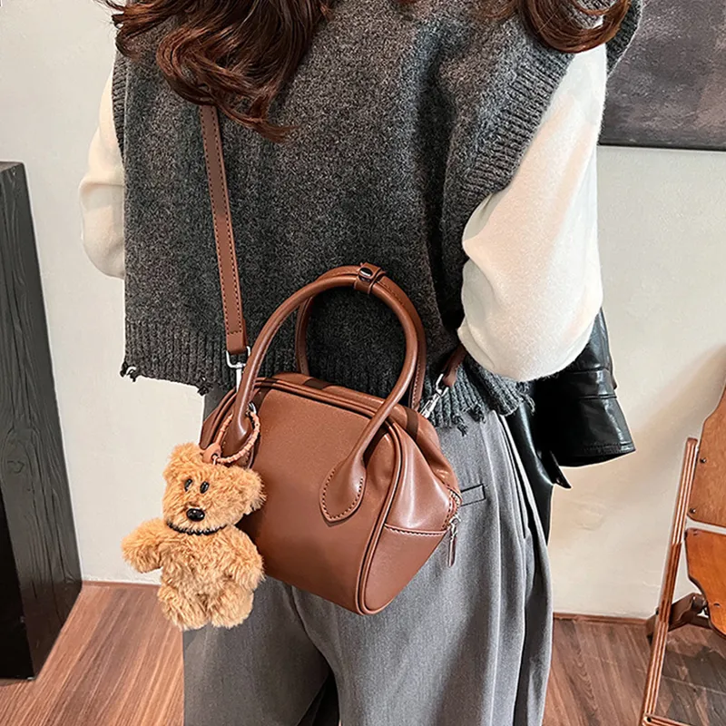MARKANGARO Synthetic Leather Crossbody Bag Regular Women's Brown/Coffee/Black-6