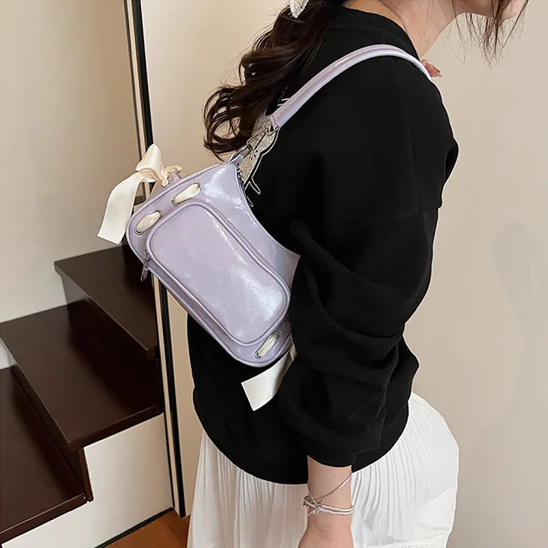 MARKANGARO PU Portable Underarm Shoulder Bag Women's Blue/Purple/Pink/Black/White-8
