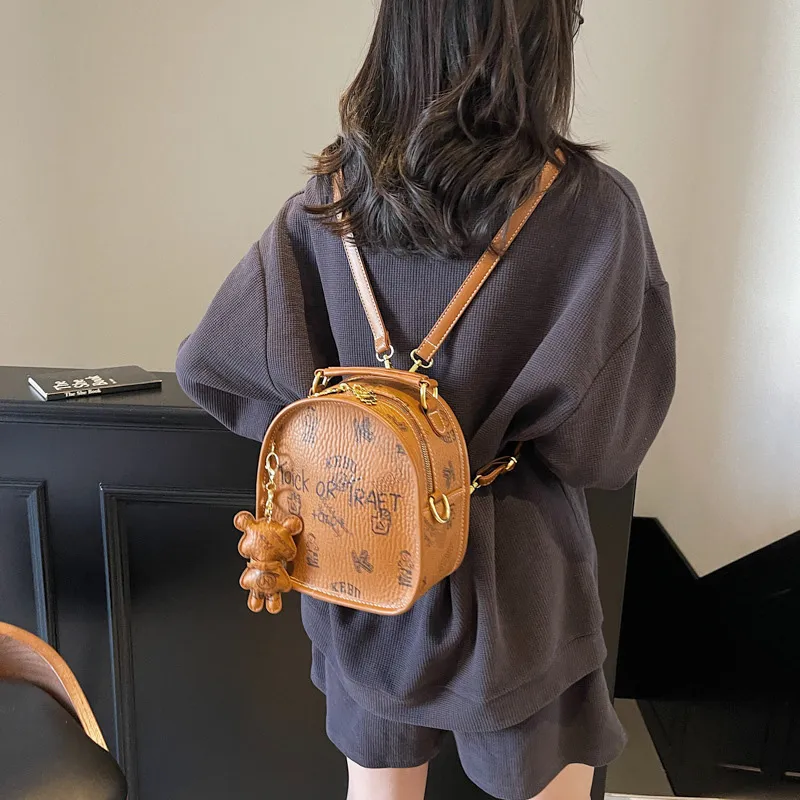 MARKANGARO PU Backpack Women's Brown/Pink-6