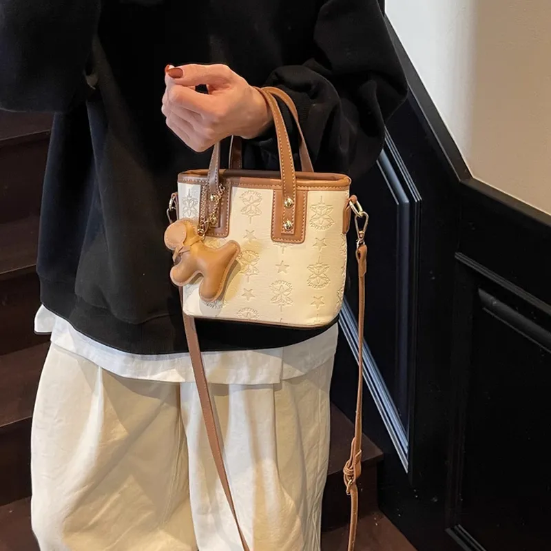 MARKANGARO PU Basket Bag Handbag Regular Women's Ecru-4