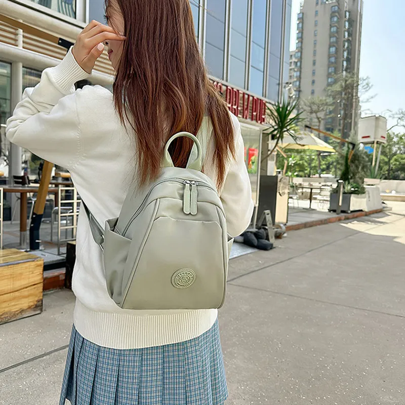 MARKANGARO Fabric Backpack Women's White/Black/Blue/Khaki/Green-22