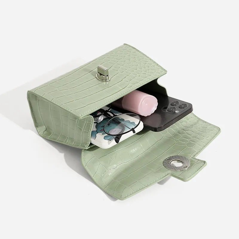 MARKANGARO PU Crossbody Bag, Handbag Women's Black/matcha Green-9