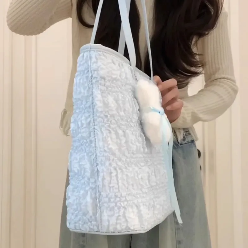 MARKANGARO PU Tote Bag, Shoulder Bag Women's Sky Blue-7
