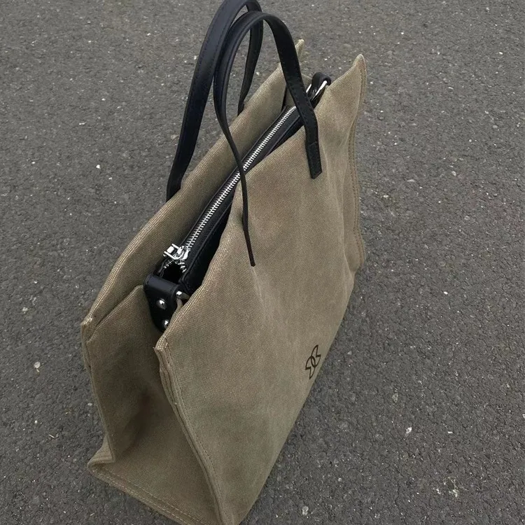 MARKANGARO Polyester Tote Bag Shoulder Bag Large Size Women's Black-5