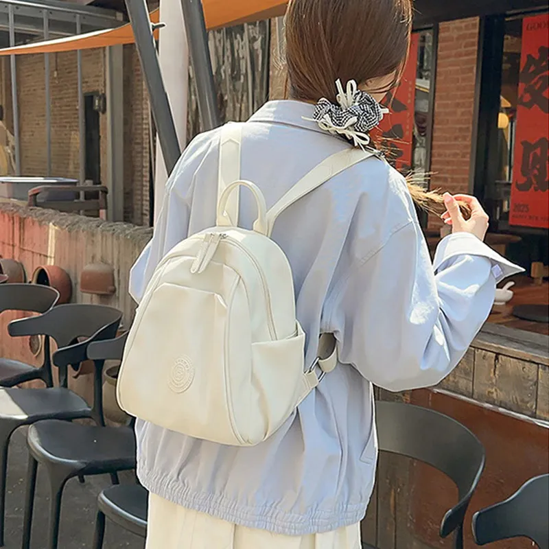 MARKANGARO Fabric Backpack Women's White/Black/Blue/Khaki/Green-1