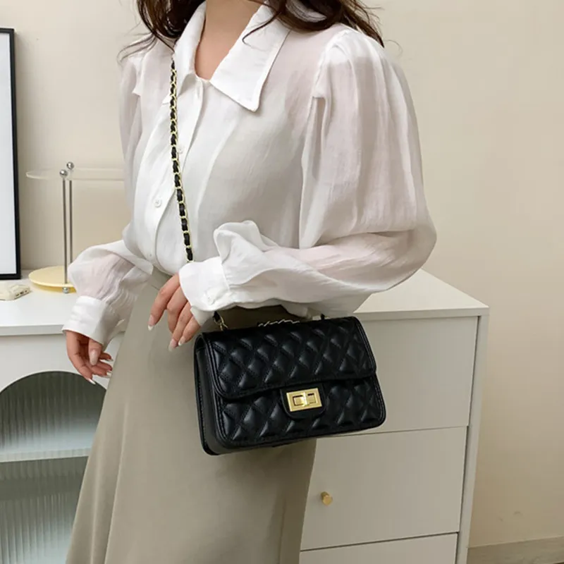 MARKANGARO PU Small Square Bag Regular Women's White/Black-14