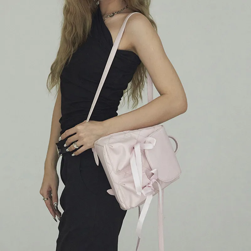 MARKANGARO PU Backpack Regular Women's Pink/White-2