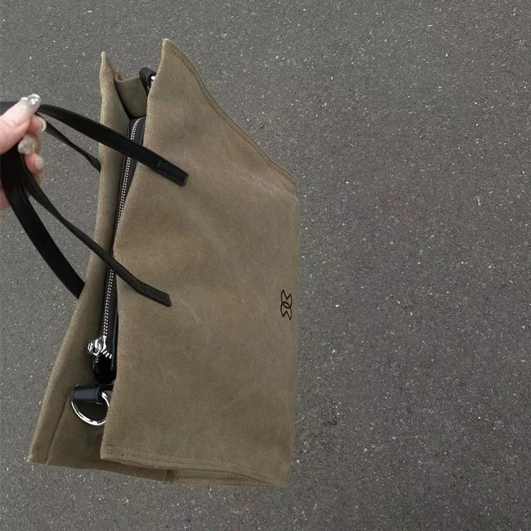 MARKANGARO Polyester Tote Bag Shoulder Bag Large Size Women's Black-4