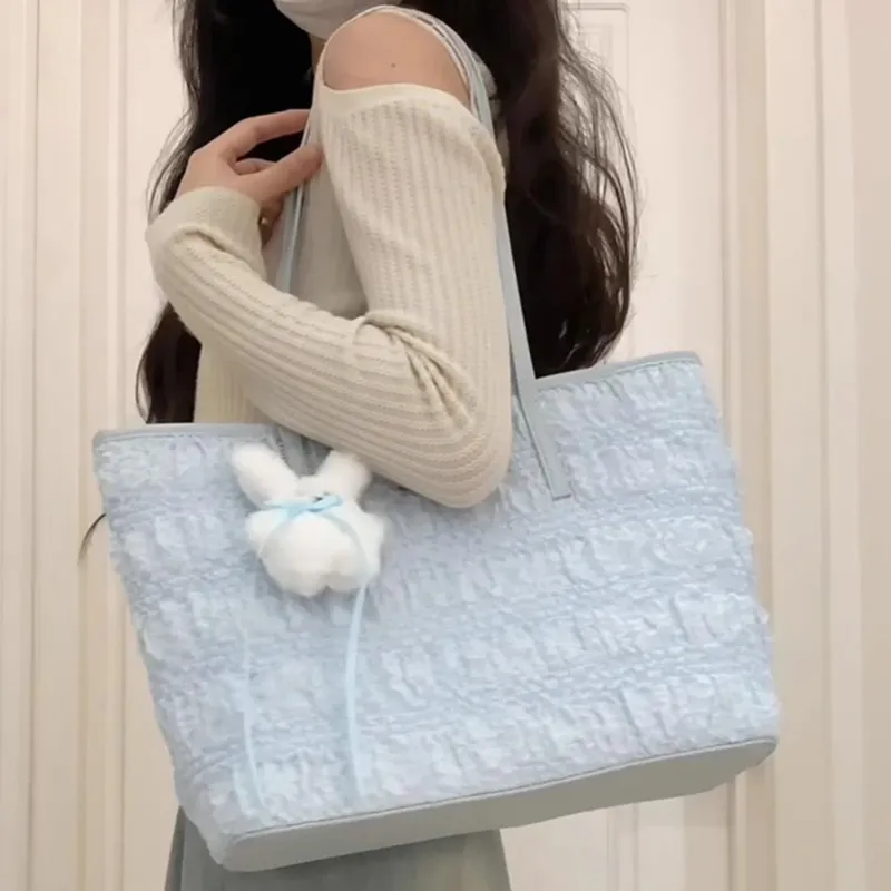 MARKANGARO PU Tote Bag, Shoulder Bag Women's Sky Blue-2