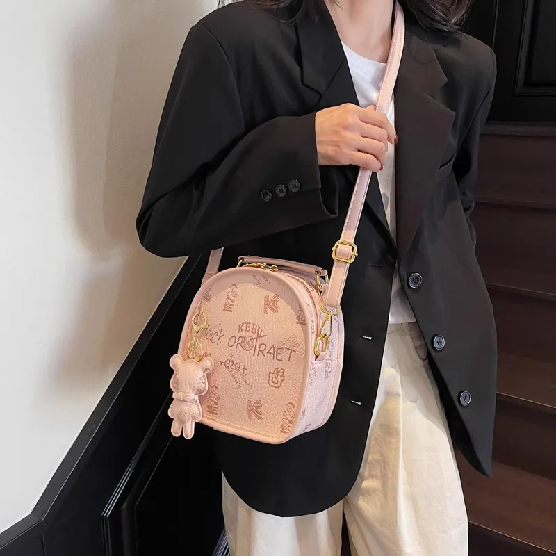 MARKANGARO PU Backpack Women's Brown/Pink-11