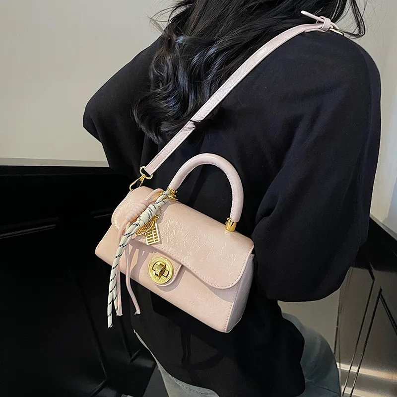MARKANGARO Synthetic Leather Saddle Bag Regular Women's Glacier White/Night Sky/Peach Pink-18