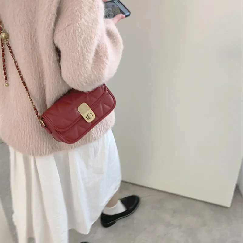 MARKANGARO PU Shoulder Bag Crossbody Bag Quality Feel Regular Unisex White/Pink/Red/Black-8