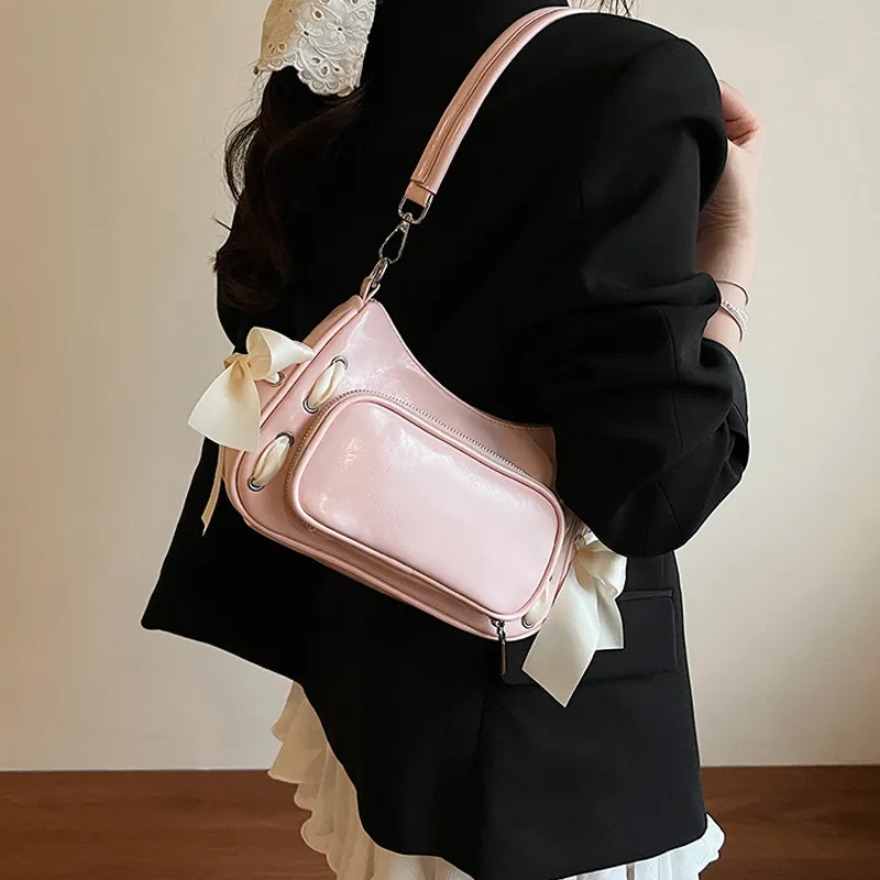MARKANGARO PU Portable Underarm Shoulder Bag Women's Blue/Purple/Pink/Black/White-19