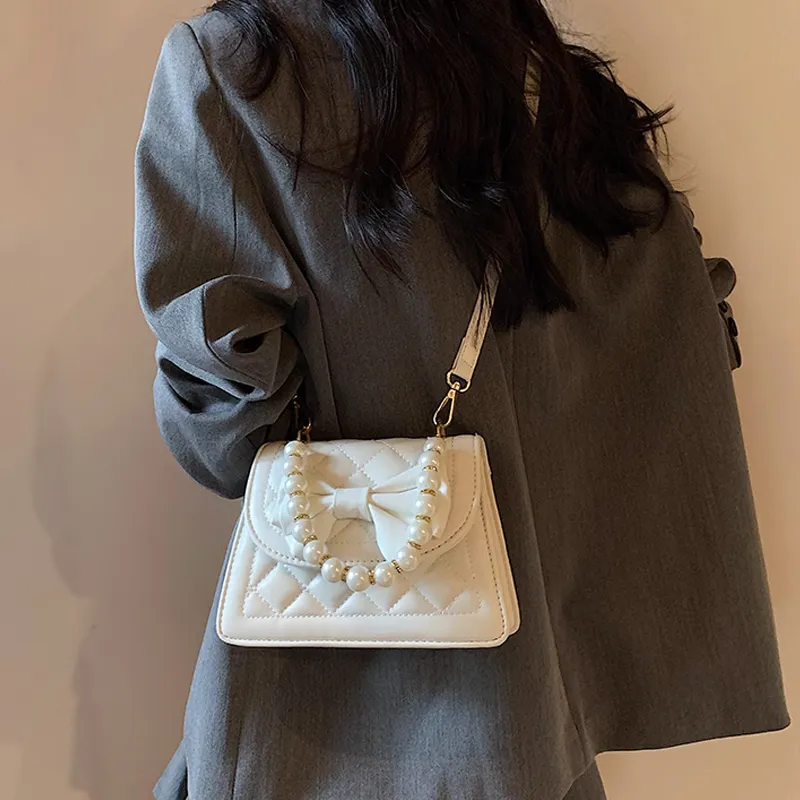 MARKANGARO PU Diamond Pattern Handbag Crossbody Bag Regular Women's White Pink Multicolor-4