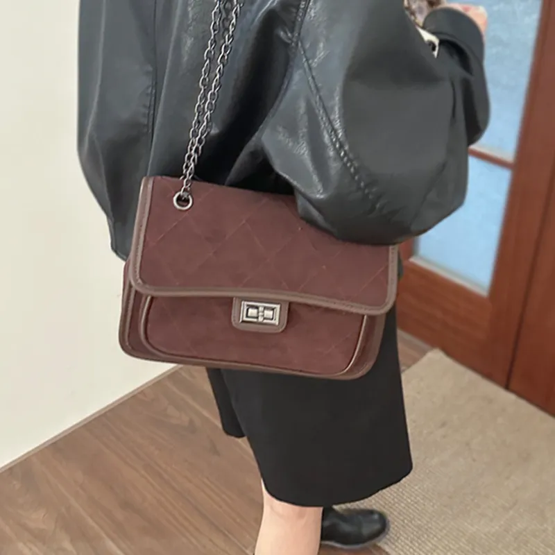 MARKANGARO PU Small Square Bag, Handbag, Shoulder Bag, Crossbody Bag Medium Size Women's Black/Brown/Coffee-4