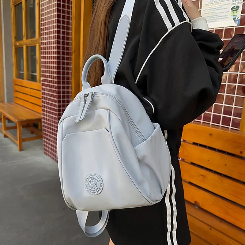 MARKANGARO Fabric Backpack Women's White/Black/Blue/Khaki/Green-8
