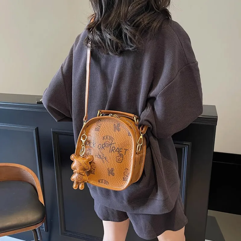 MARKANGARO PU Backpack Women's Brown/Pink-2
