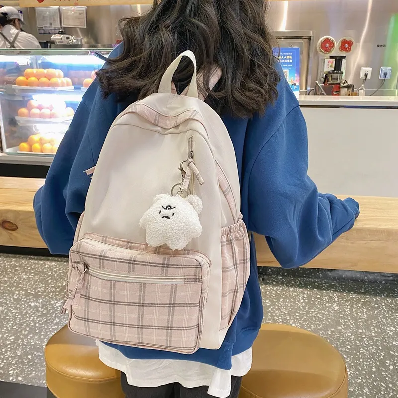 MARKANGARO Fabric Backpacks Large Size Women's Pink-1