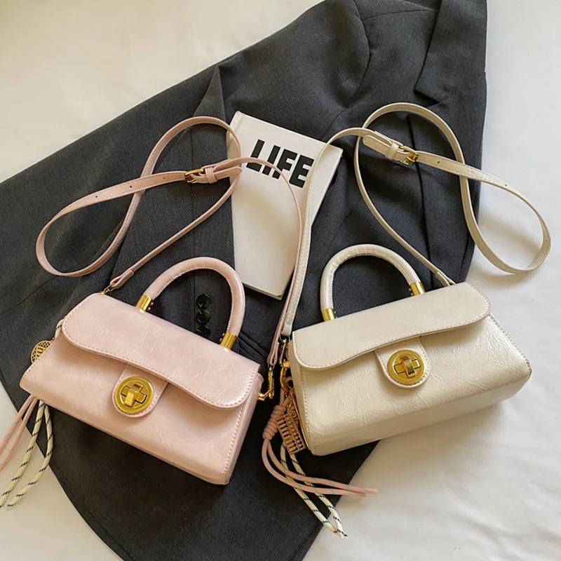 MARKANGARO Synthetic Leather Saddle Bag Regular Women's Glacier White/Night Sky/Peach Pink-21