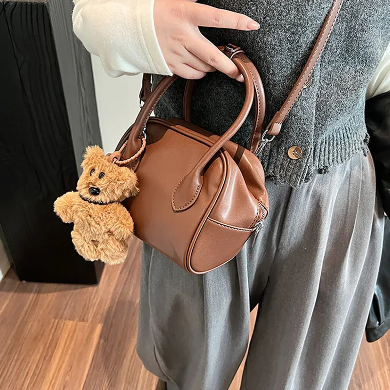 MARKANGARO Synthetic Leather Crossbody Bag Regular Women's Brown/Coffee/Black-4