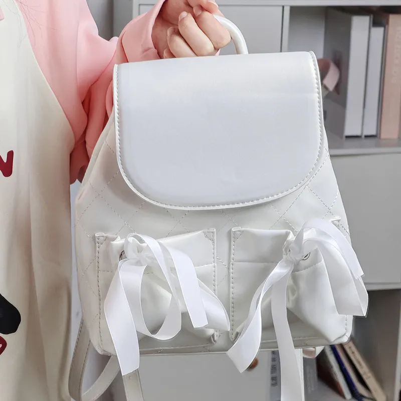 MARKANGARO PU Backpack Regular Women's Pink/White-12