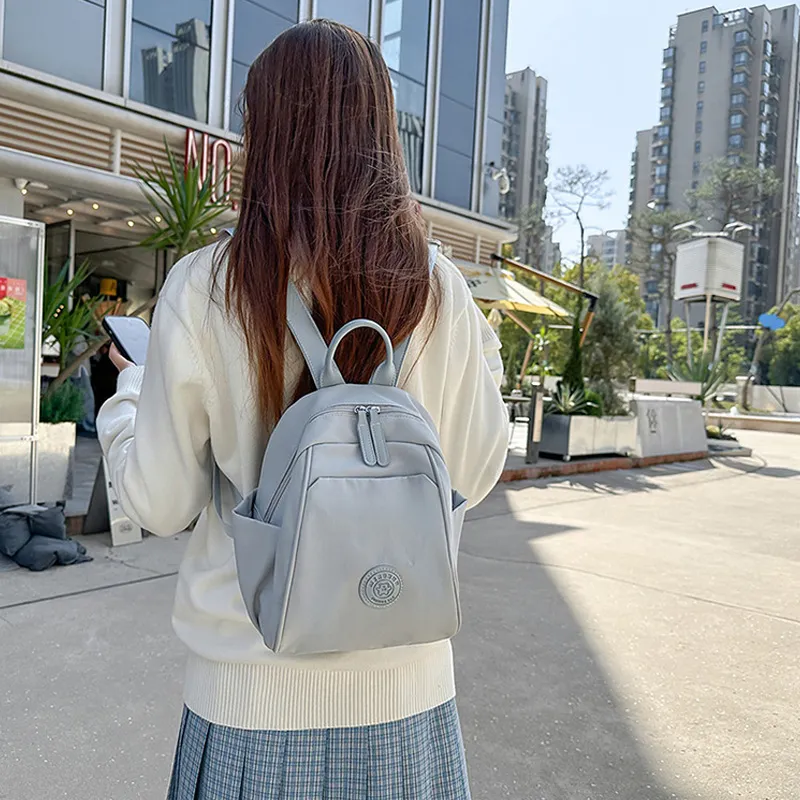 MARKANGARO Fabric Backpack Women's White/Black/Blue/Khaki/Green-10