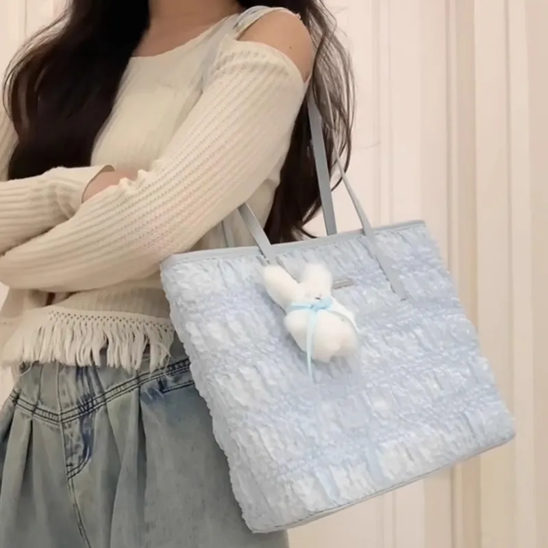 MARKANGARO PU Tote Bag, Shoulder Bag Women's Sky Blue-1