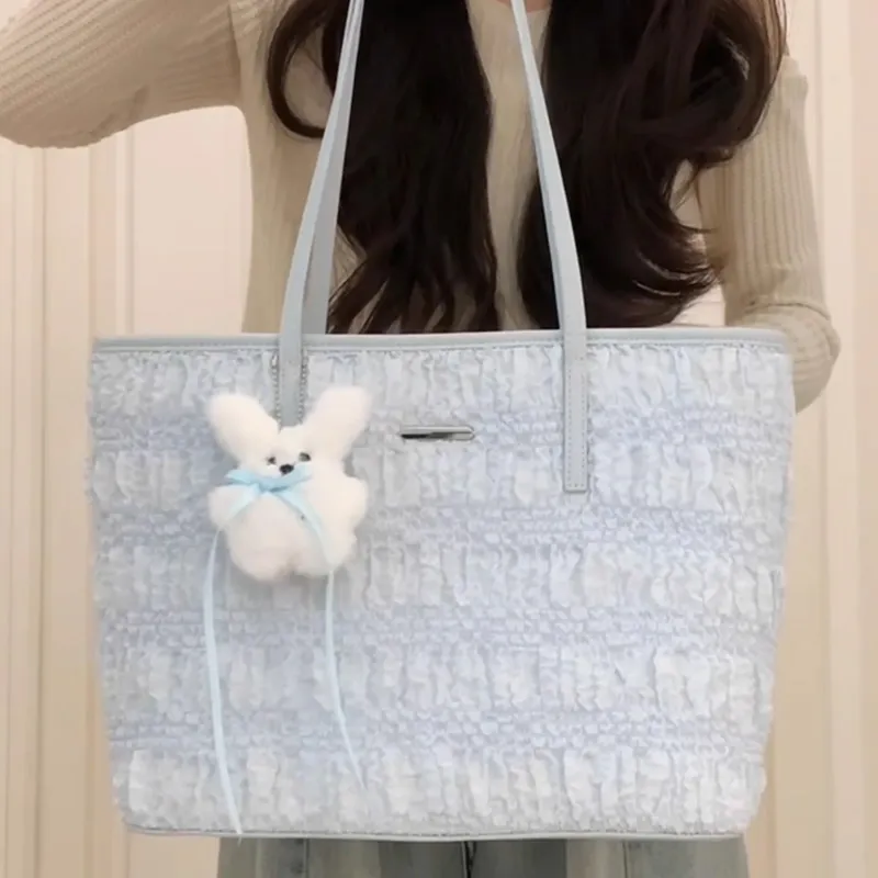 MARKANGARO PU Tote Bag, Shoulder Bag Women's Sky Blue-4