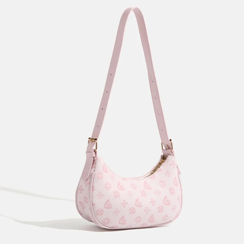 MARKANGARO PU Shoulder Bag Regular Women's Phabet Pink/Dark Brown With Plush Toy-13