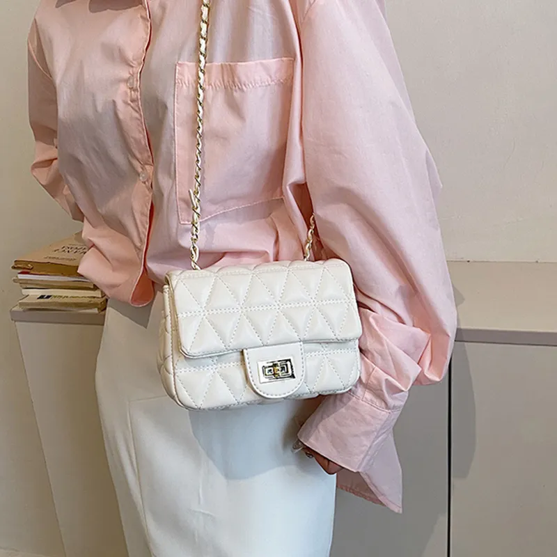 MARKANGARO PU Small Square Bag Shoulder Bag Crossbody Bag Regular Women's Black/Ecru/Pink-2