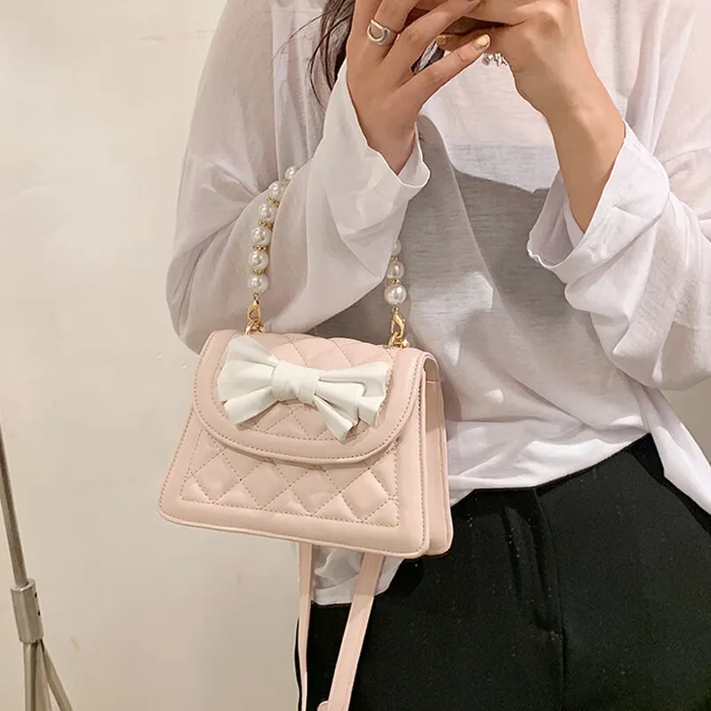 MARKANGARO PU Diamond Pattern Handbag Crossbody Bag Regular Women's White Pink Multicolor-16