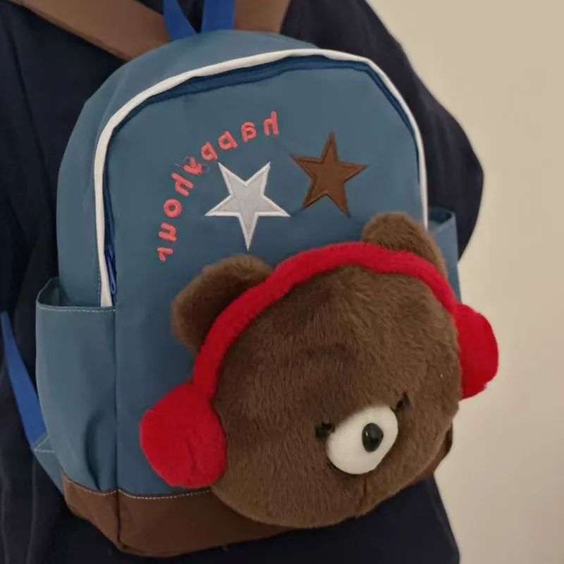 MARKANGARO Nylon Backpack Regular Unisex Red White/Pink Blue-24
