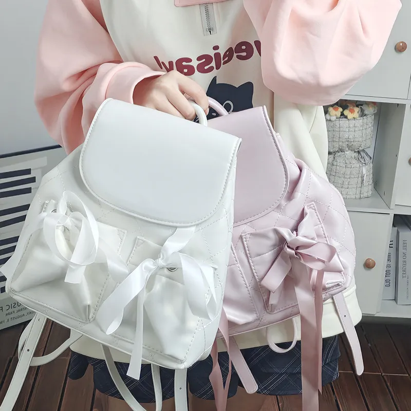 MARKANGARO PU Backpack Regular Women's Pink/White-10