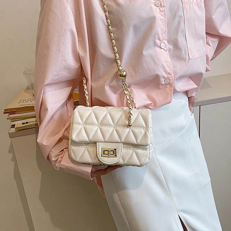 MARKANGARO PU Small Square Bag Shoulder Bag Crossbody Bag Regular Women's Black/Ecru/Pink-3