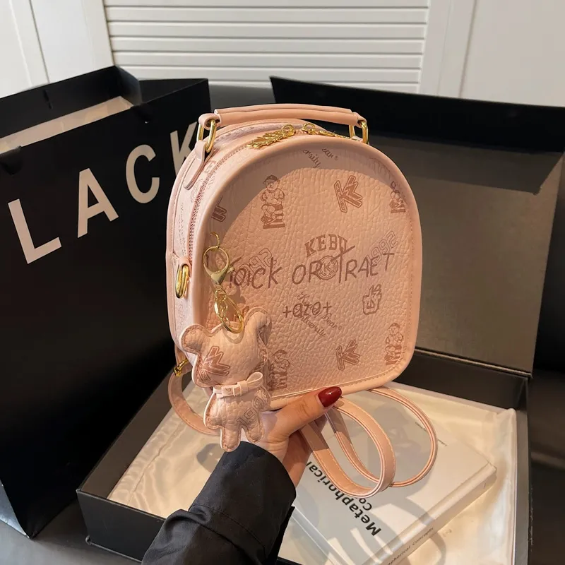 MARKANGARO PU Backpack Women's Brown/Pink-14