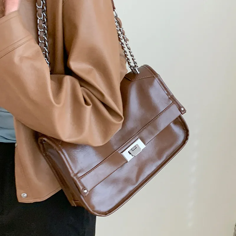 MARKANGARO PU Tote Medium Size Unisex Black/Coffee/Brown-8